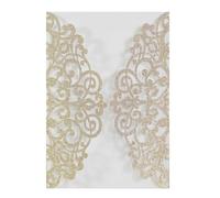 Blausky Lot de 20 cartes d'invitation à paillettes avec enveloppes pour mariage - Élégantes - En papier - Avec nœud en satin - Pour fête - Or rose