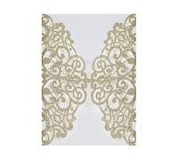 Blausky Lot de 20 cartes d'invitation à paillettes avec enveloppes pour mariage - Élégantes - En papier - Avec nœud en satin - Pour fête - Doré