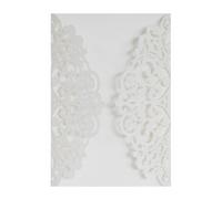 Blausky Lot de 20 cartes d'invitation à paillettes avec enveloppes pour mariage - Élégantes - En papier - Avec nœud en satin - Pour fête - Ivoire