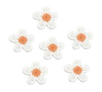 Blausky Lot de 20 patchs brodés à motif de fleurs de prunier de 1,5 cm - Pour chapeaux, jeans, vestes, etc. - Blanc