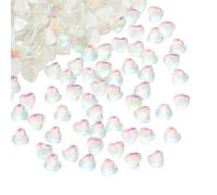 Blausky Lot de 20 strass en forme de cœur à dos plat - 8 mm - En verre - Décoration en forme de cœur - Strass en cristal à coller - Pour la fabrication de bijoux, le nail art, le scrapbooking - Blanc