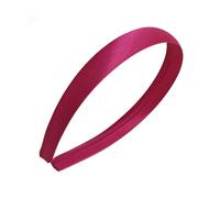 Blausky Lot de 5 serre-tête en satin pour femme - 2 cm de large - En tissu uni - Antidérapant - Multicolore - Pour femme - Rouge rose