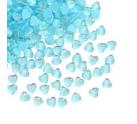 Blausky Lot de 50 strass en forme de cœur à dos plat - 4 mm - En verre - Décoration en forme de cœur - Strass en cristal à coller - Pour la fabrication de bijoux, le nail art, le scrapbooking - Bleu