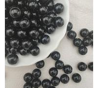 Blausky Lot de 6 400 perles rondes en ABS sans trou de 3 mm - Perles décoratives rondes pour le bricolage, les bijoux, les bracelets, la décoration de table de Noël - Noir