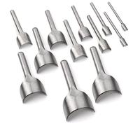 Blausky Lot de 9 cutters semi-circulaires 10-50 mm en acier, outils d'artisanat en métal et cuir, cutter semi-circulaire, kit d'outils pour travaux manuels, ceinture, portefeuille et sac