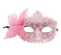 Blausky Masque vénitien pour femme - Masque papillon sexy en dentelle - Masque pour les yeux - Masque rétro pour femme - Halloween - Carnaval - Robe de soirée - Danse - Bal - Rose