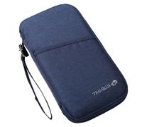 Blausky Pochette pour passeport pour homme et femme - Organiseur de voyage étanche - Pour cartes de crédit, carte d'identité, billets d'avion et documents de voyage - Orange, bleu marine