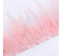 Blausky Ruban à franges en plumes de 1 m - Pour couture - Garniture de plumes de coq - Bordure à franges - Ruban à franges en plumes naturelles - Pour bricolage, cape, écharpe, jupe en plumes,