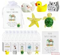 Blavvennt Cadeaux de reconnaissance des employés en vrac pour collègues - Jeu de mots amusants en résine avec animaux et cartes de notes inspirantes