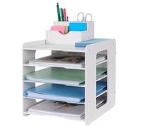 Bac à courrier - Organiseur de Bureau - Porte-Documents A4 - pour la Maison, Le Bureau, l'école (5 Niveaux)