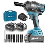 blayram 1200Nm Cle a Choc Sans Fil Brushless Compatible avec Ma-kkita 18V Batteries, 1/2 pouce Boulonneuse a Choc avec 2x4.0Ah Batterie, Clé a Choc avec 5 Douilles pour Voiture Maison