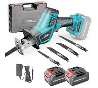 blayram Scie sabre sans fil 21V, vitesse variable 0-3000 SPM, scie récipro avec 2 batteries de 3,0 Ah et chargeur, 4 lames de scie pour couper le PVC/bois/métal
