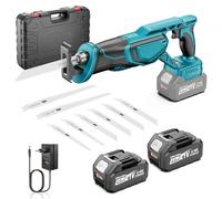 blayram Scie Sabre Sans Fil Compatible avec Makita 18V Batterie, Moteur Sans Balais Amélioré 3500 SPM, 2 batteries 21V 4,0Ah, 8 lames de scie pour couper le PVC/bois/métal