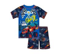 Blaze and The Monster Machine Maillot de Bain | Maillots de Bain Garçon | Manche Courte Maillot 2 Pieces | Bleu 2-3 Ans