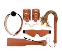 Blaze Elite - kit BDSM 5 pièces - cuir couleur cognac