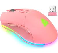 Blaze Souris Gamer sans Fil RGB - Rechargeable - Capteur Précis - 6000 DPI | Design Ergonomique Élégant, Boutons Testés à Plus Vingt Millions Clics, Revêtement Anti-Usure Durable - Rose