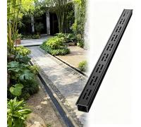 Blazea Caniveau Exterieur Caniveau de Drainage en Acier Inoxydable Noir avec Grilles, Ensemble de Tranchées de Drainage Extérieures pour Jardin, Tuyau de Drainage(7x3cm(2 3/4x1 1/8"))