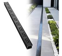 Blazea Caniveau Exterieur Système de Caniveau de Drainage de Sol Peu Profond, Kit de Caniveau de Drainage en Acier Inoxydable, Caniveau de Drainage Plat pour Allée(5x3cm(2x1 1/8"))