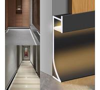 Blazea Corniche LED Plafond Plinthe LED en Aluminium pour Sol, Cache-plinthes à Éclairage Linéaire en Aluminium, Diffuseur LED Profilé pour Home Cinéma, Salon Ou Entrée(1m(3.3ft))