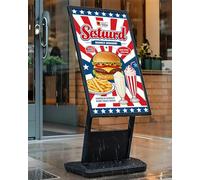 Blazea Porte Affiche Présentoir Extérieur pour Affiches de Restaurant, Présentoirs Publicitaires pour Magasins avec Base Remplie d'eau, Porte-Affiches Résistant Au Vent