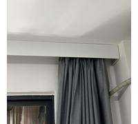 Blazea Tringle Rideau Caisson de Tringle à Rideaux de Plafond sans Rail, Bloc Occultant pour Rideaux, Corniche de Fenêtre, Panneau de Cantonnière Dissimulé pour Stores(White,5ft (152.4cm))