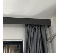 Blazea Tringle Rideau Caisson de Tringle à Rideaux de Plafond sans Rail, Bloc Occultant pour Rideaux, Corniche de Fenêtre, Panneau de Cantonnière Dissimulé pour Stores(Black,20.5ft (624.8cm))