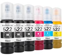 BLAZEFLUX-Bouteilles recharge encre Epson T522 522 compatibles ET-2803 ET-2720 ET4800 ET-2800 ET-2760 ET-4760 ET-2750 ET-3760