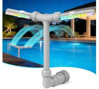 BLAZEFLUX-Fontaine de piscine solaire eclairage - Double jet piscines hors sol/enterrees, cascade haute pression et accessoires