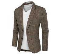 Blazer à Chevrons en Tweed Britannique en Laine mélangée, Veste de Sport, Marron foncé, XX-Large
