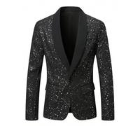 Blazer à paillettes homme veste brillante à paillettes costume brillant slim fit smoking carnaval costume un bouton veste soirée du Nouvel An performance scintillante vestes de costume hommes tenue
