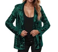 Blazer à Paillettes pour Femme - Cardigan à Manches Longues - Veste de Costume Élégante - Carnaval - Rave - Festival - Veste de Cocktail des AnnéEs 70 Et 80 - Veste Disco - Fête à Thème