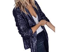 Blazer à Paillettes pour Femme Style Décontracté Manches Longues Sequins Cardigan Haut Tops Brillantes Manteau Fête Clubwear pour Disco Soirée ÉLéGant Outwear