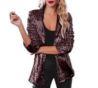 Blazer à paillettes pour femme, veste à paillettes pour femme, blazer pour femme, élégant cardigan sportif, tenue disco des années 80, veste à paillettes, blouson brillant, décontracté, manches
