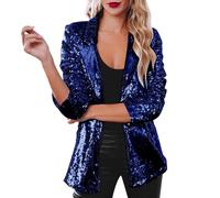 Blazer à paillettes pour femme, veste à paillettes pour femme, blazer pour femme, élégant cardigan sportif, tenue disco des années 80, veste à paillettes, blouson brillant, décontracté, manches