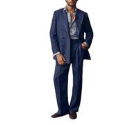Blazer à rayures pour homme 2 pièces pour fête sociale quotidienne, comme sur l'image, M