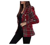 Blazer Blazer pour femme élégant à carreaux printemps-été veste de montagne à manches longues slim fit blazer business blazer veste blazer sport veste de costume ouvert avant avec boutons costume