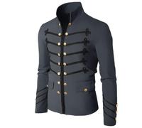 Blazer brodé militaire steampunk pour homme - Veste de costume ajustée - Parfaite pour les costumes d'Halloween et les vêtements de scène avec individualité, gary, XXL