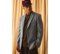 Blazer cintré à rayures fines homme - gris - 40, gris