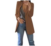 Blazer Classique Long Blazer Femme Manches Longues Casual Revers OL Business Veste de Costume Devant Ouvert Manteau Cardigan Blazer Jacket avec Poches Tailleur Femme Chic