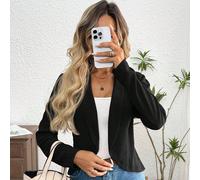 Blazer court texturé décontracté pour femmes, couleur café. Blazer brun pour femmes. Blazer léger brun pour femmes. Blazer brun pour femmes. Vêtements d'automne pour femmes. Blazer court noir. Blazer 