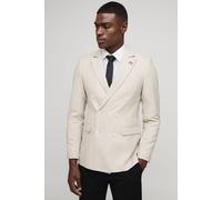 Blazer croisé cintré texturé homme - pierre - 36, pierre