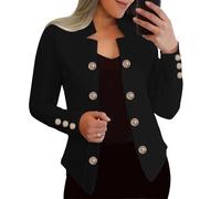 Blazer croisé pour Femme, Coupe ajustée, Revers cranté, Style décontracté, idéal pour Le Travail ou Le Bureau, Veste Courte Ouverte sur Devant, Parfaite l'automne.