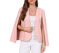 Blazer d'Affaires Femme à Manches Cape Ouverte sur le Devant