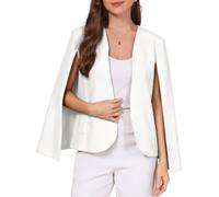 Blazer d'Affaires Femme à Manches Cape Ouverte sur le Devant
