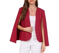 Blazer d'Affaires Femme à Manches Cape Ouverte sur le Devant