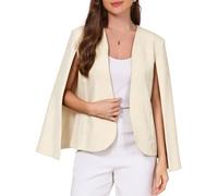 Blazer d'Affaires Femme à Manches Cape Ouverte sur le Devant