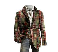 Blazer de Noël rétro pour homme en velours côtelé avec boutons amusants, moches et amusants, coupe ajustée, col cranté, vert menthe, XXL