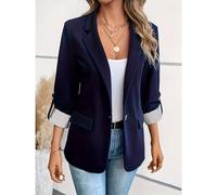 Blazer décontracté à manches longues 3/4 ouvert sur le devant pour le travail et le bureau