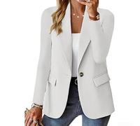 Blazer décontracté à manches longues avec poche, convient pour une utilisation toute l'année et diverses activités (taille L, blanc)