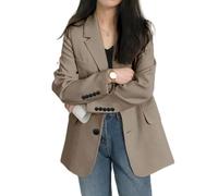 Blazer décontracté à manches longues pour femme avec revers classique pour les trajets quotidiens (2XL kaki)